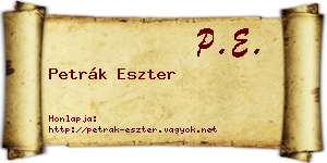 Petrák Eszter névjegykártya